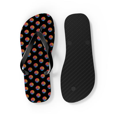 South Hills Swim Club Sunset Script Graphic Print Flip Flops