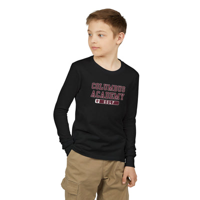 Youth Columbus Academy Golf Graphic Bella + Canvas Long Sleeve Soft Tee