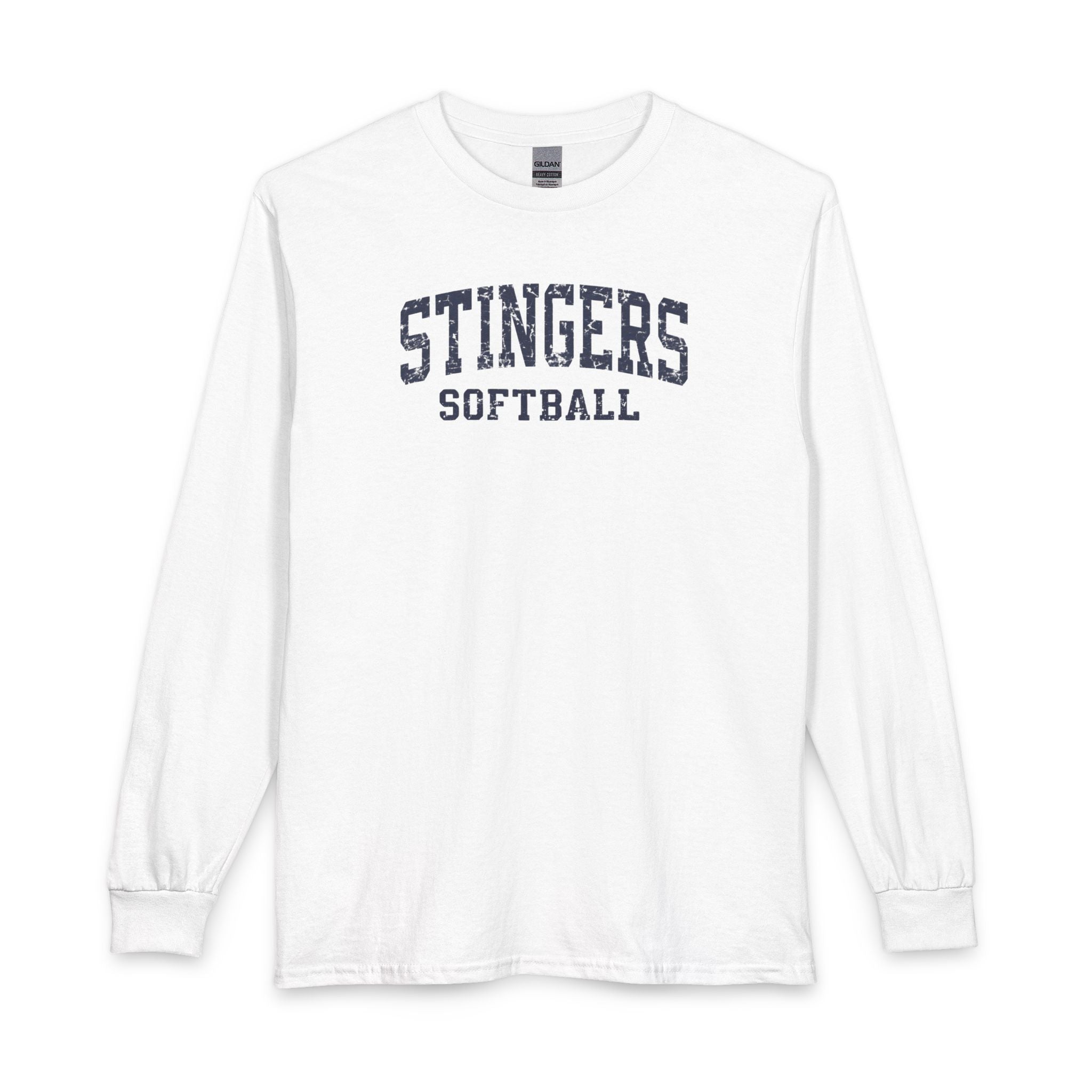 Adult Unisex Stingers Softball Vintage Distressed Graphic Long Sleeve Gildan Tee