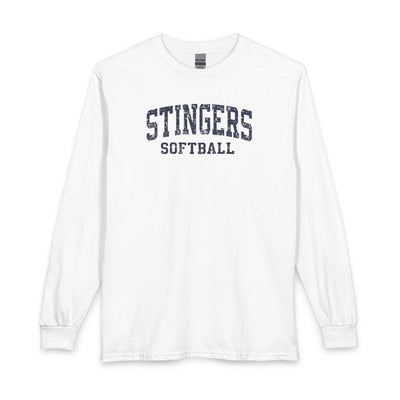 Adult Unisex Stingers Softball Vintage Distressed Graphic Long Sleeve Gildan Tee