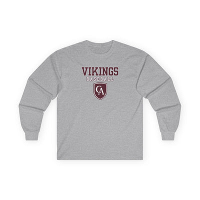 Adult Unisex Columbus Academy Vikings Baseball Graphic Gildan Long Sleeve Tee