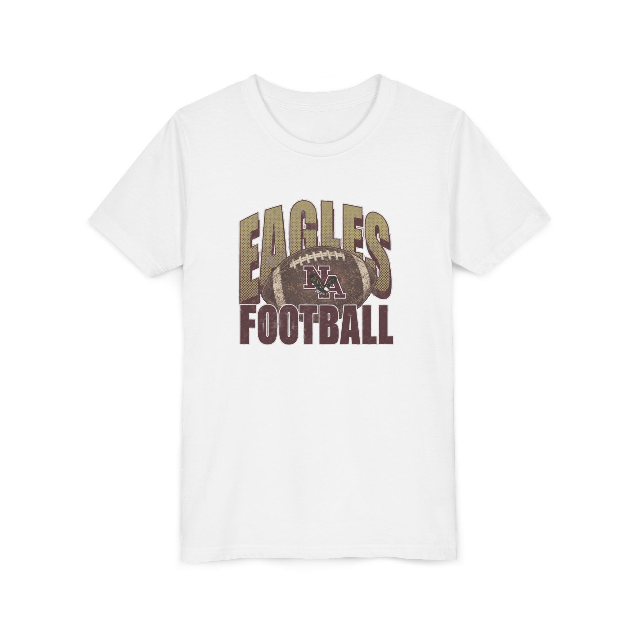 Youth New Albany First-Down Distressed Football Graphic Short Sleeve Bella + Canvas Soft Tee