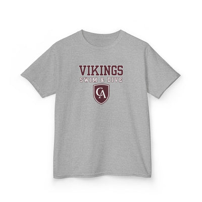 Youth Columbus Academy Vikings Swim & Dive Graphic Short Sleeve Gildan Heavy Tee