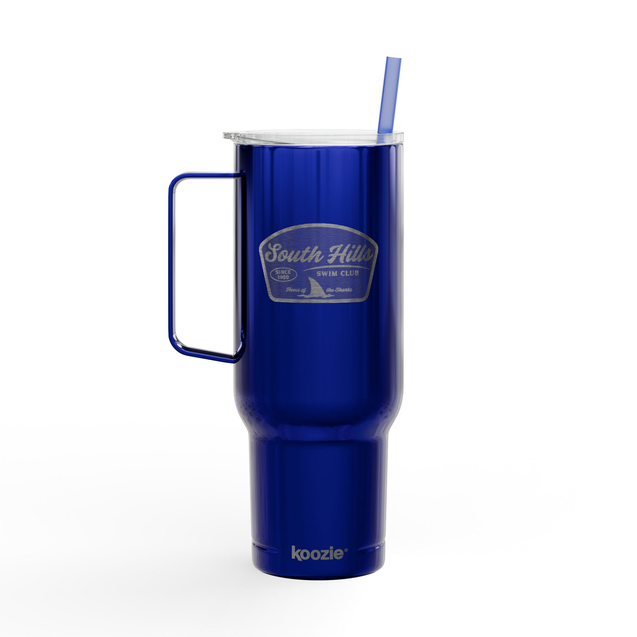 South Hills Swim Club Home of the Sharks Engraved 40oz Insulated Tumbler with Lid