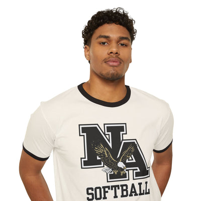 Adult Unisex Classic Logo Softball Graphic Short Sleeve Ringer Tee