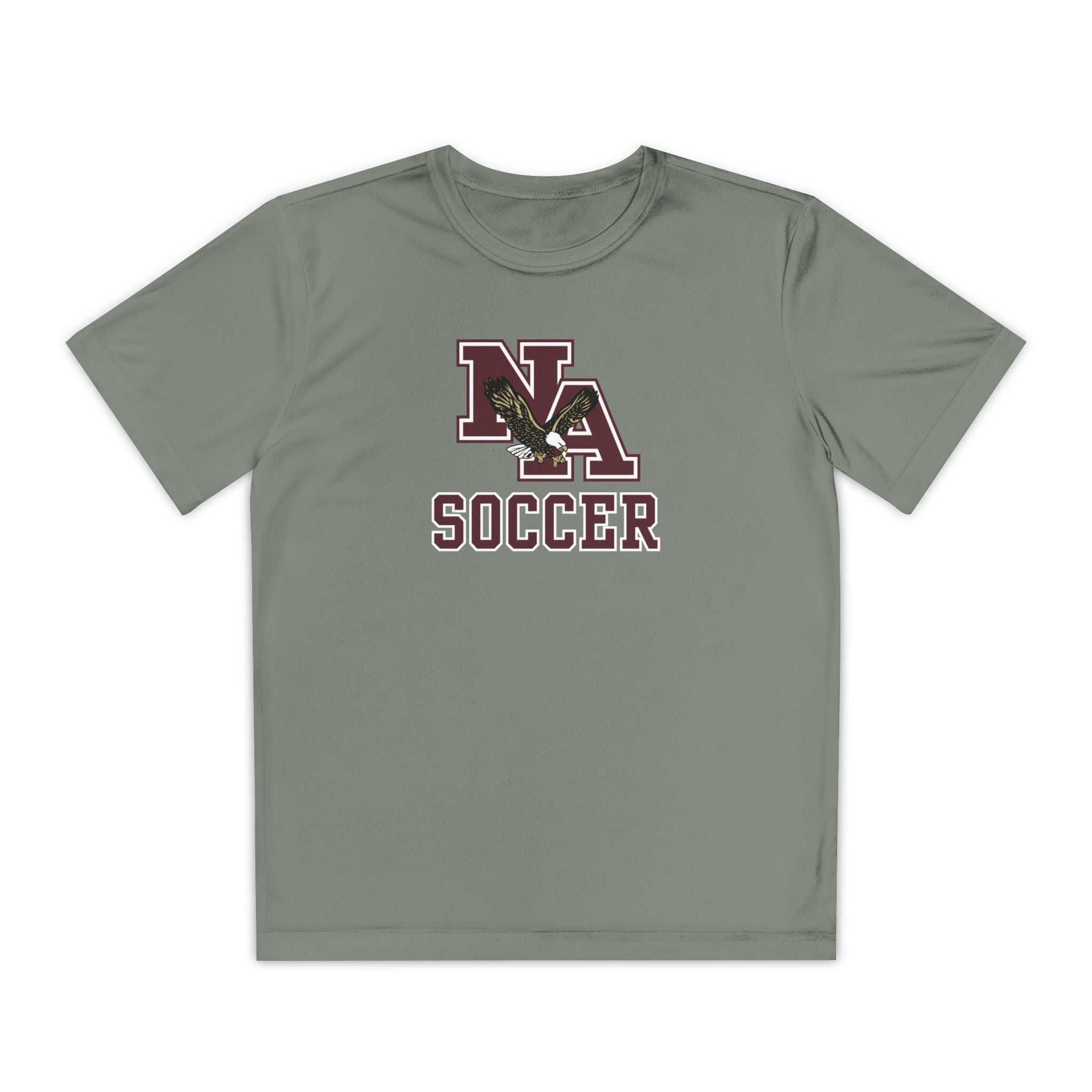 Youth New Albany Classic Maroon Soccer Logo Graphic Sport-Tek Competitor Performance Tee