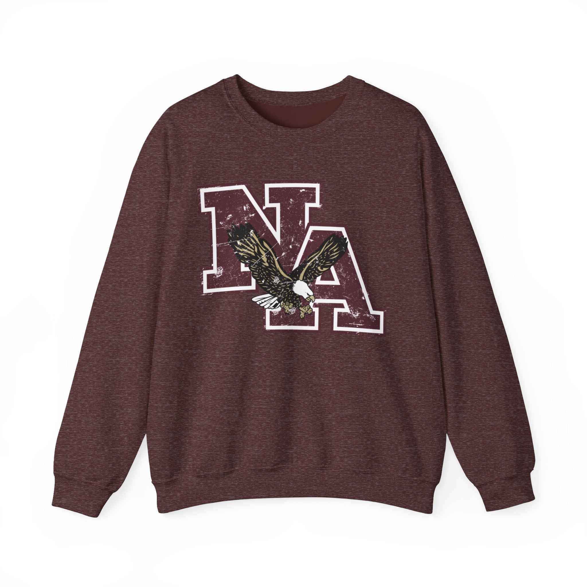 Adult Unisex Maroon Vintage Distressed Logo Graphic Sweatshirt