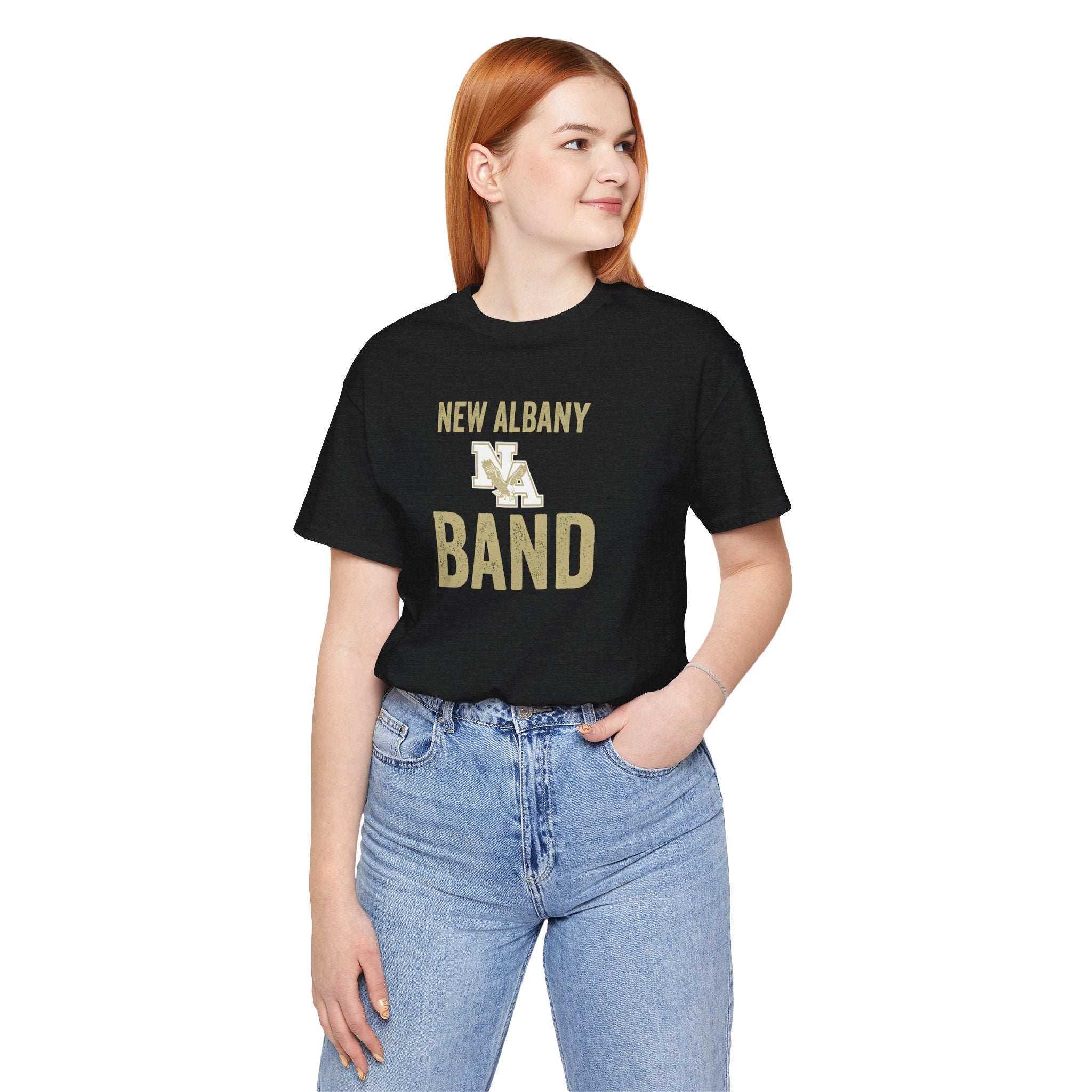 Adult Unisex Vintage Distressed New Albany Band Graphic Short Sleeve Soft Tee