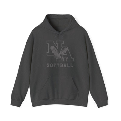 Adult Unisex New Albany Grey Tonal Softball Logo Graphic Hoodie