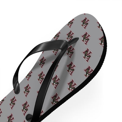 Adult Unisex Classic Logo Grey Flip Flops - New Albany Eagles