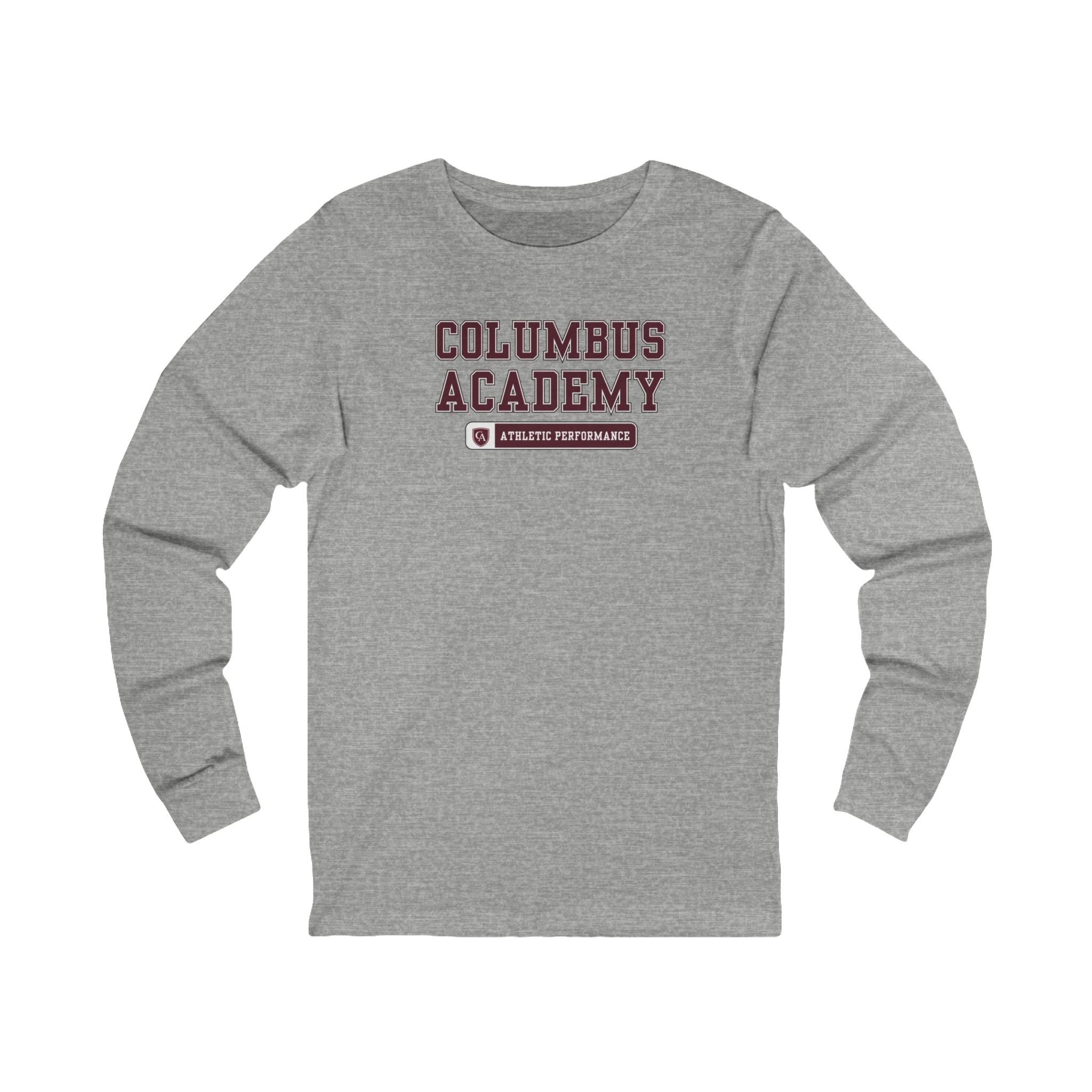 Adult Unisex Columbus Academy Athletic Performance Graphic Long Sleeve Bella + Canvas Soft Tee