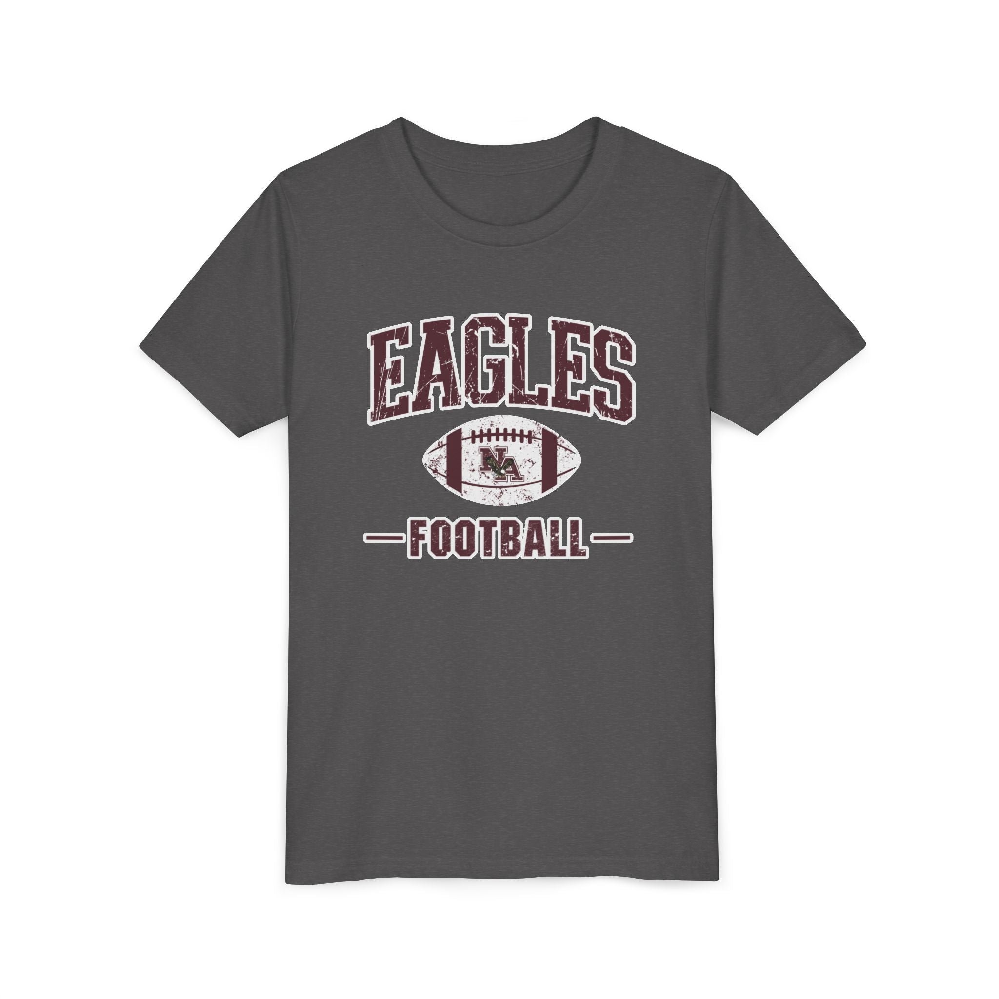 Youth Eagles Football Vintage Distressed Graphic Short Sleeve Soft Tee
