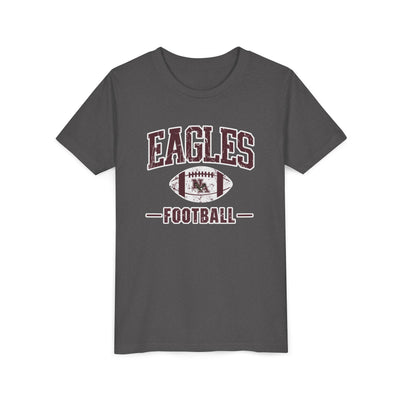 Youth Eagles Football Vintage Distressed Graphic Short Sleeve Soft Tee