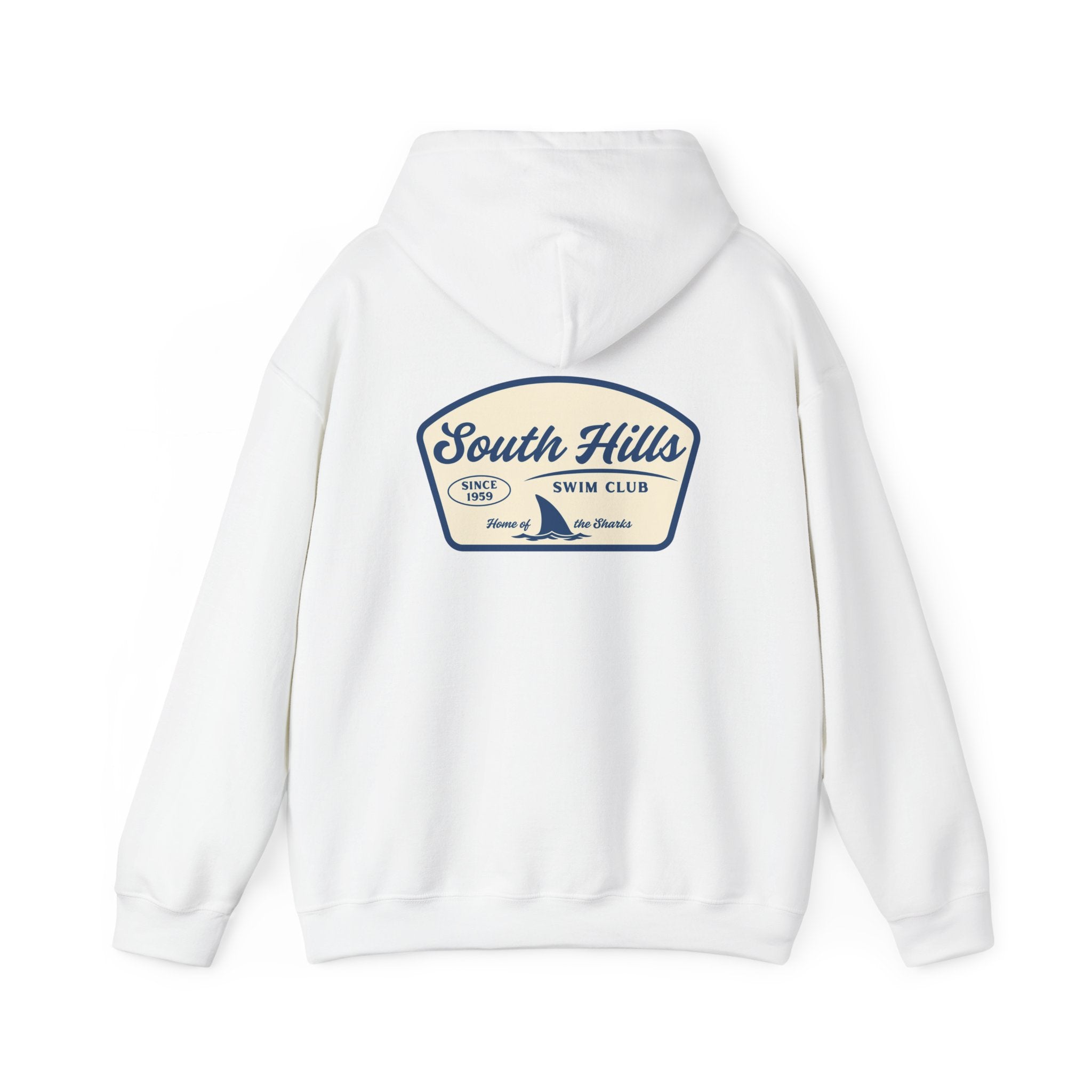 Adult Unisex South Hills Swim Club Home of the Sharks Graphic Hoodie