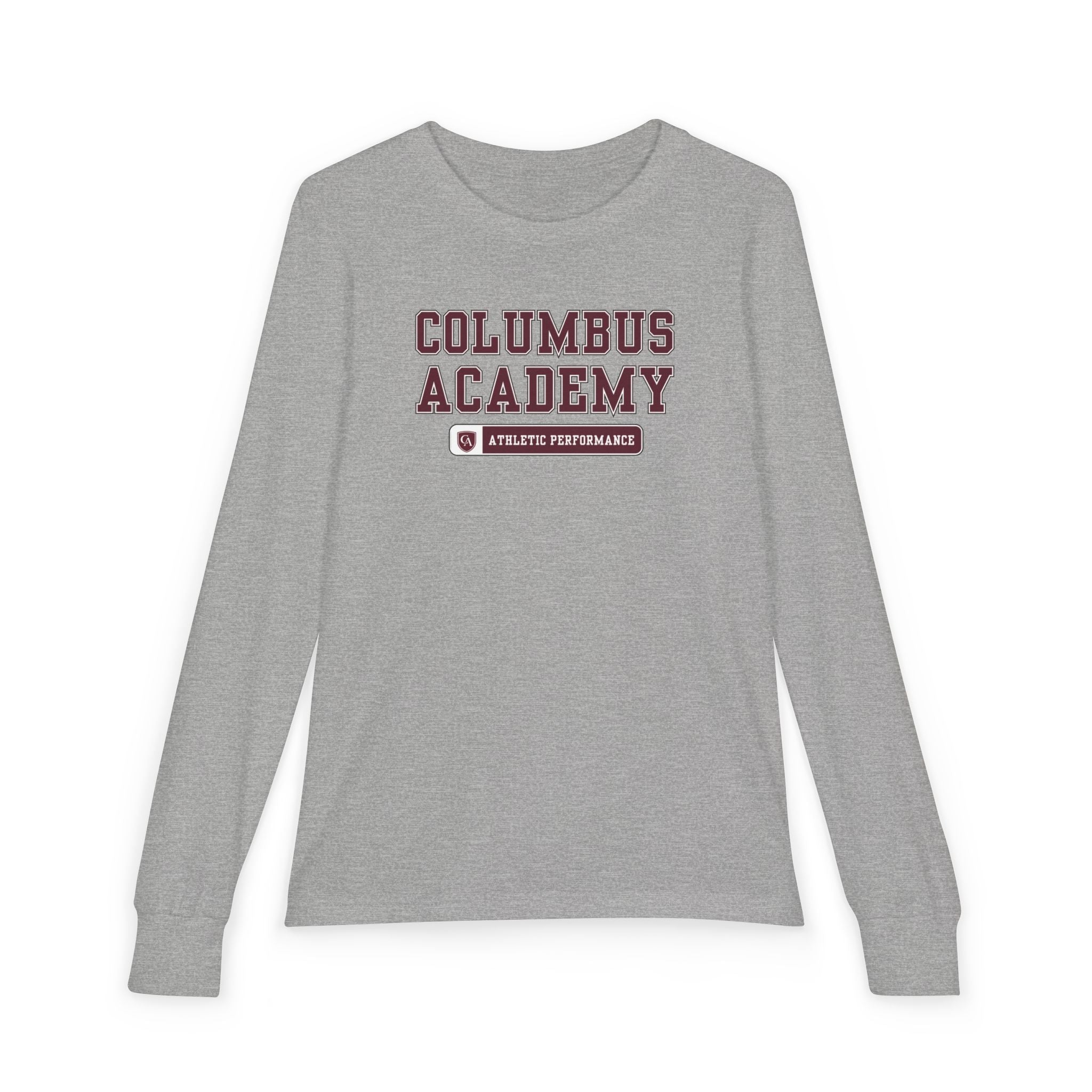 Youth Columbus Academy Athletic Performance Graphic Bella + Canvas Long Sleeve Soft Tee