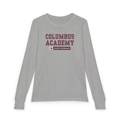 Youth Columbus Academy Athletic Performance Graphic Bella + Canvas Long Sleeve Soft Tee