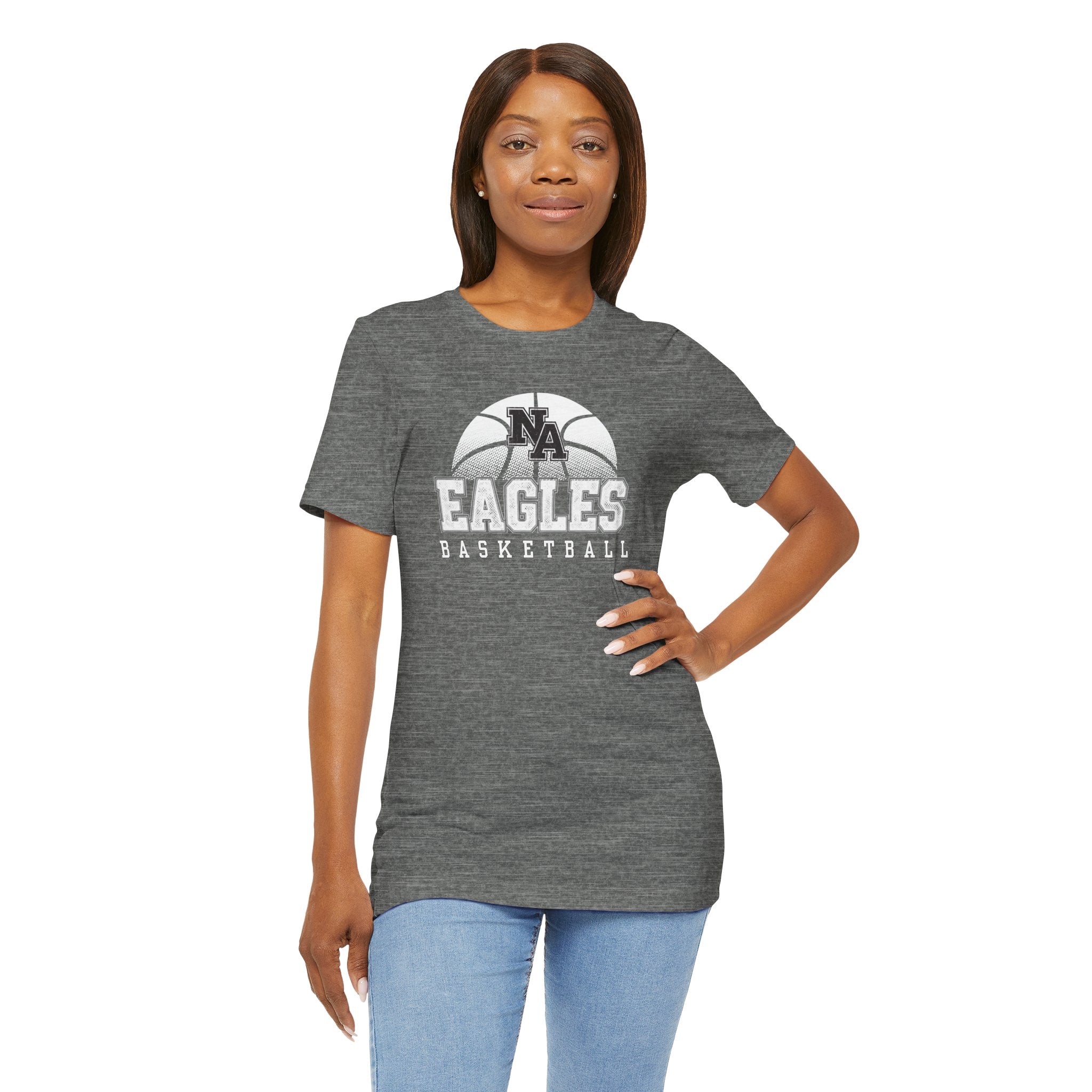 Adult Unisex New Albany Eagles Basketball Fast Break Graphic Short Sleeve Soft Tee