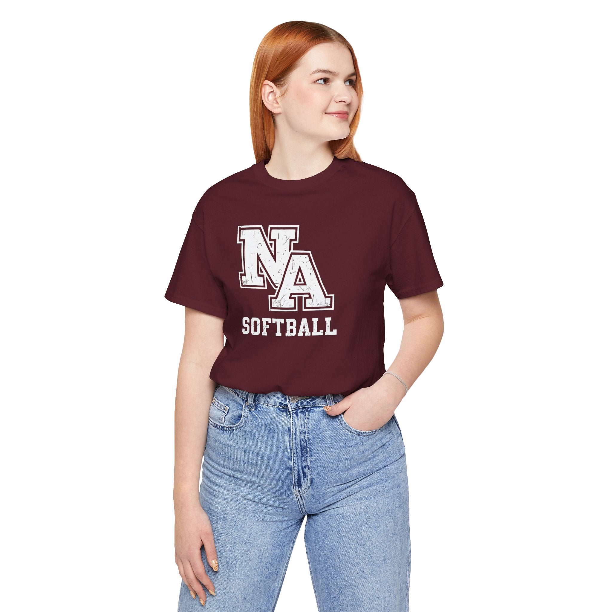 Adult Unisex New Albany Softball Vintage Vibe Logo Graphic Short Sleeve Soft Tee