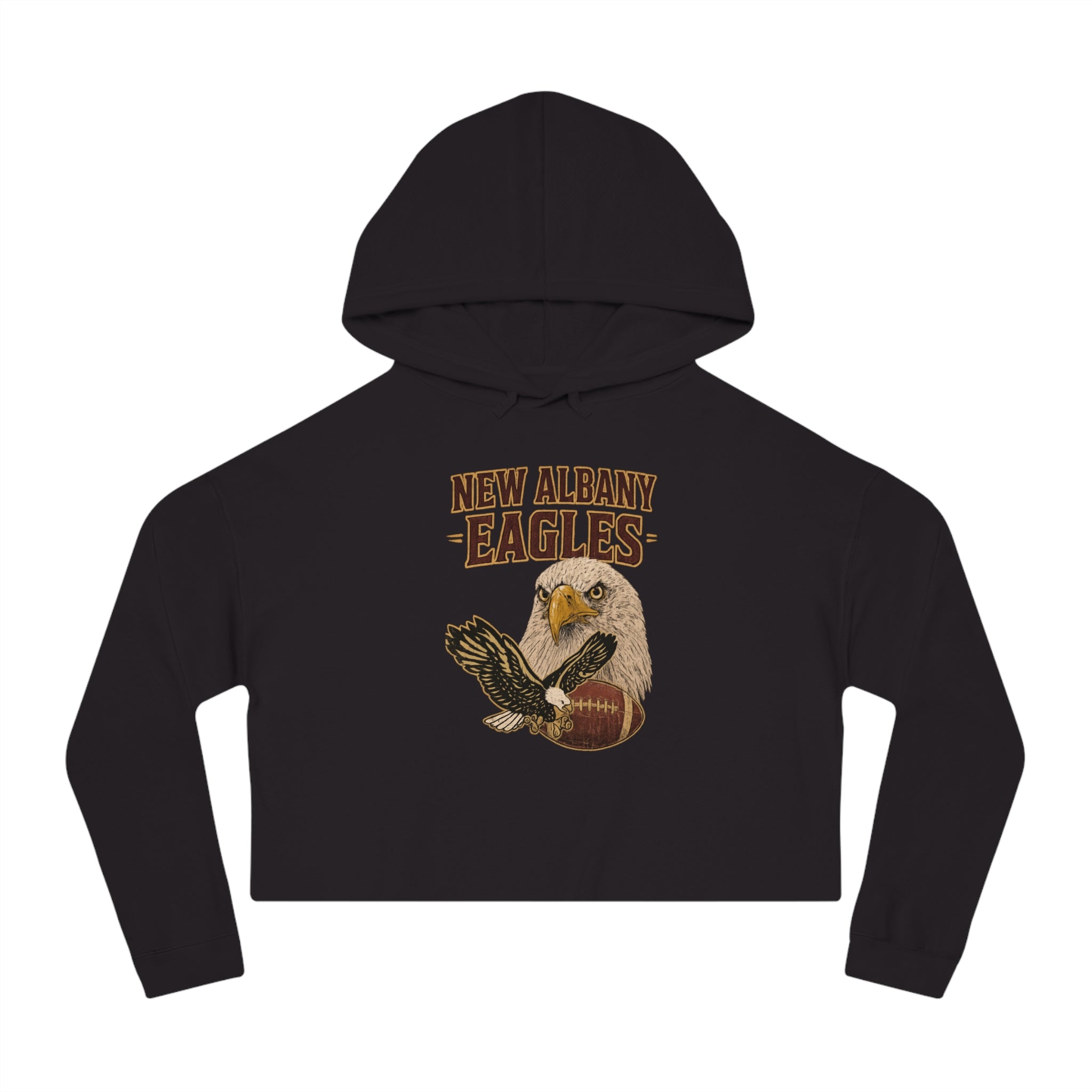 Women's New Albany Gridiron Eagle Graphic Crop Hoodie