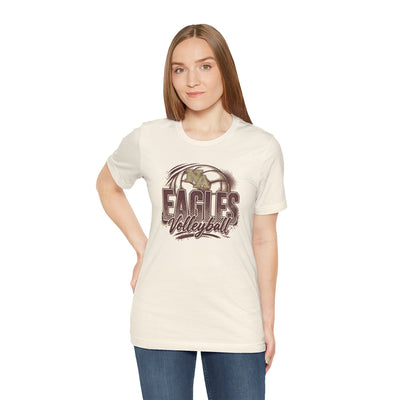 Adult Unisex New Albany Eagles Ombre Volleyball Graphic Short Sleeve Soft Tee