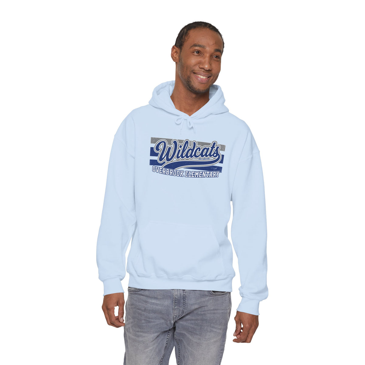 Adult Unisex Overbrook Elementary Wildcats Vintage Distressed Spirit Graphic Hoodie