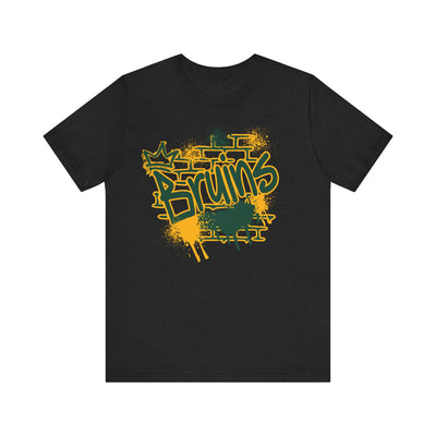 Adult Unisex Bruins Spray Painted Spirit Graphic Short Sleeve Soft Tee