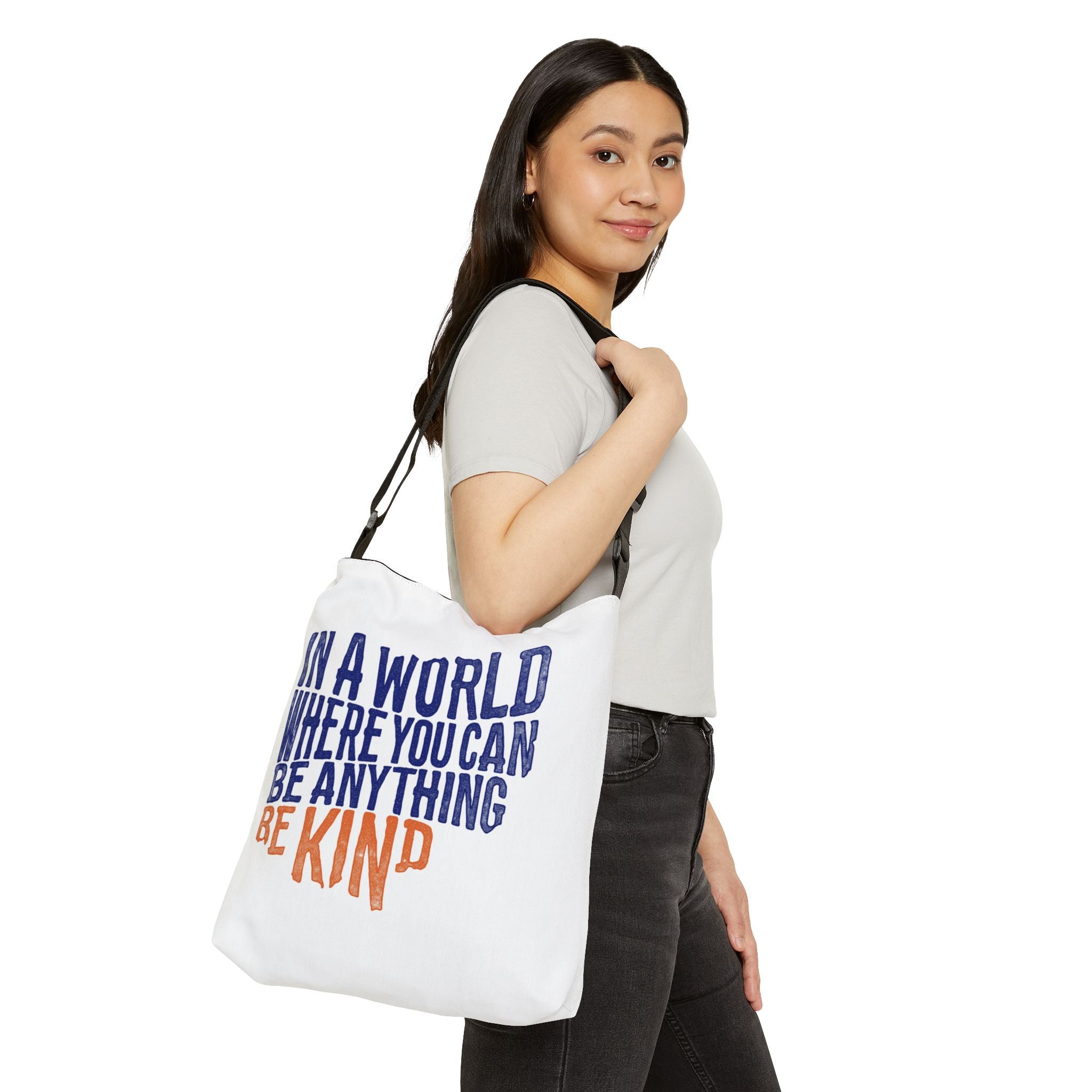 "Be Kind" Bridgeway Graphic Adjustable Tote Bag