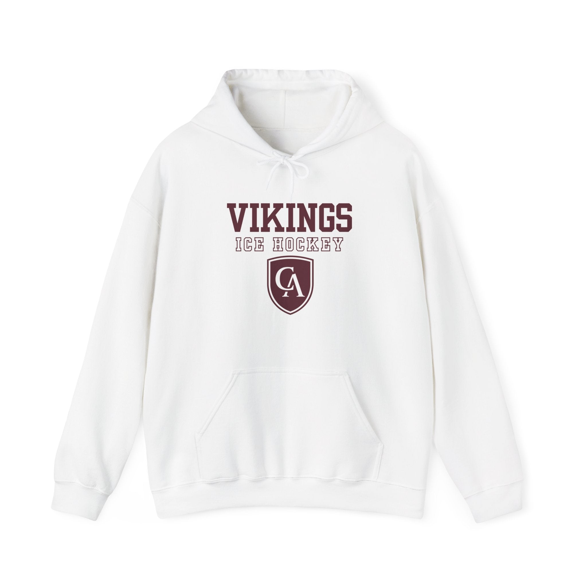 Adult Unisex Columbus Academy Vikings Ice Hockey Graphic Gildan Heavy Blend Hoodie