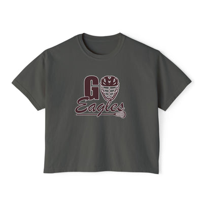 Women's Go Eagles Lacrosse Graphic Boxy Crop Short Sleeve Tee