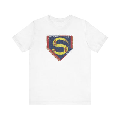 Adult Unisex Stingers Softball Distressed Logo Graphic Short Sleeve Bella + Canvas Soft Tee
