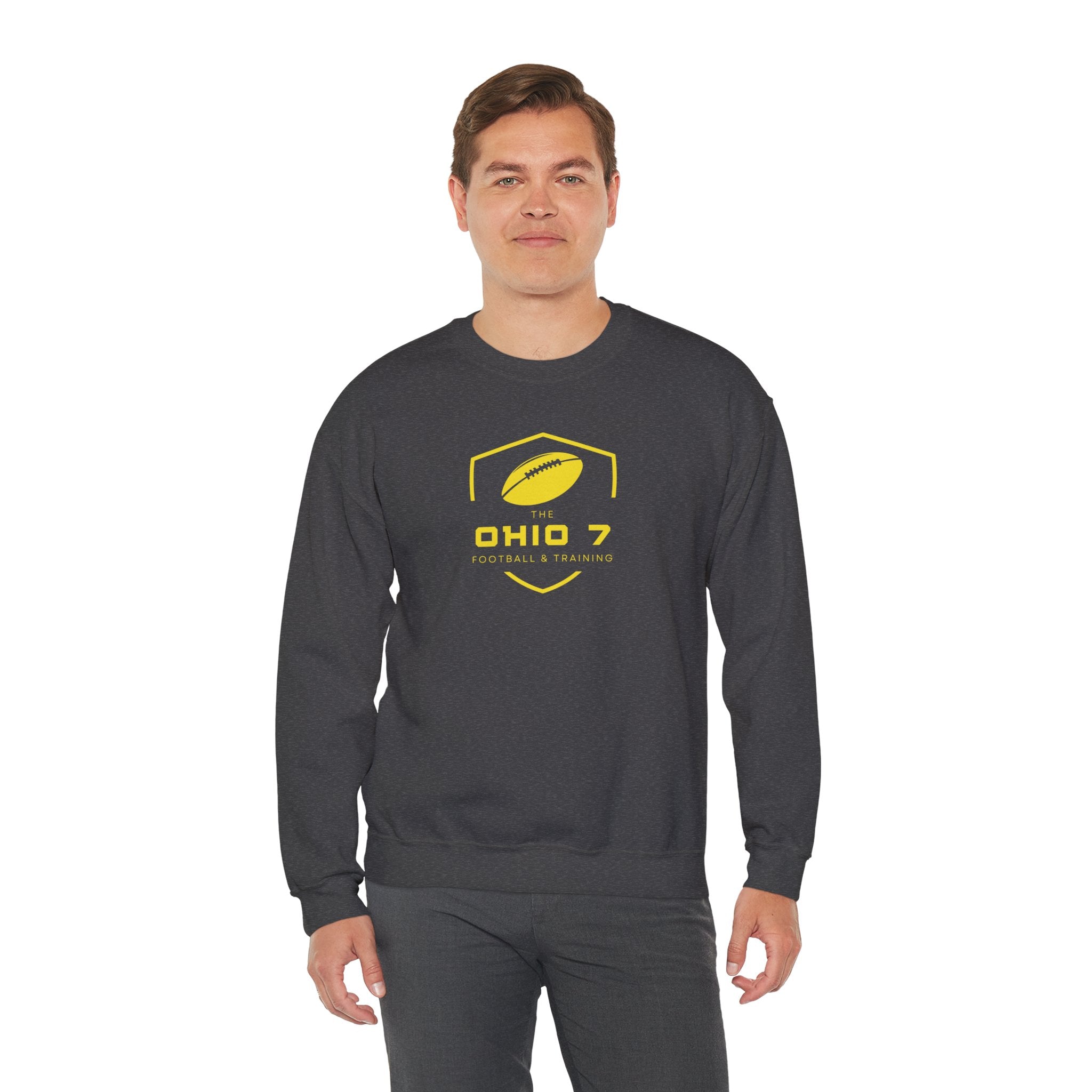 Adult Unisex The Ohio 7 Yellow Logo Gildan Heavy Blend Crewneck Sweatshirt