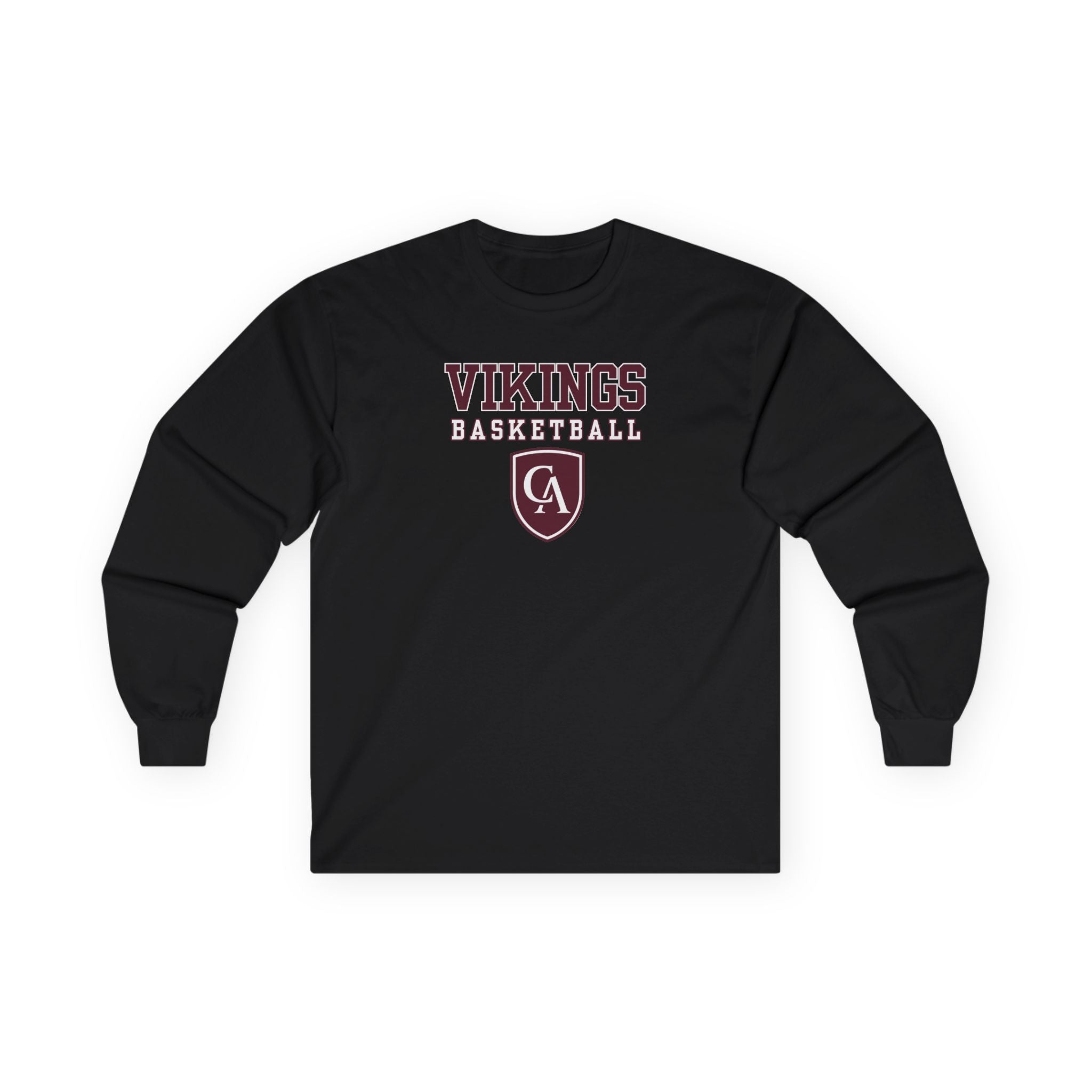 Adult Unisex Columbus Academy Vikings Basketball Graphic Gildan Long Sleeve Tee