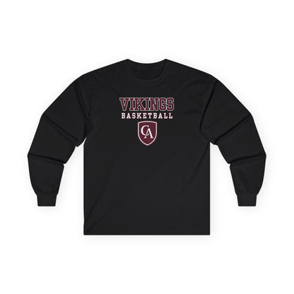 Adult Unisex Columbus Academy Vikings Basketball Graphic Gildan Long Sleeve Tee
