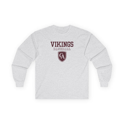 Adult Unisex Columbus Academy Vikings Baseball Graphic Gildan Long Sleeve Tee