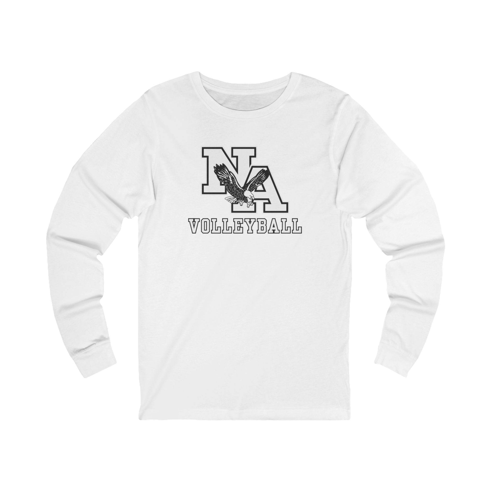 Adult Unisex New Albany Volleyball Classic White and Black Logo Graphic Long Sleeve Soft Tee
