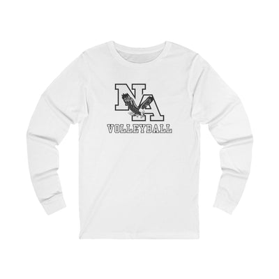 Adult Unisex New Albany Volleyball Classic White and Black Logo Graphic Long Sleeve Soft Tee