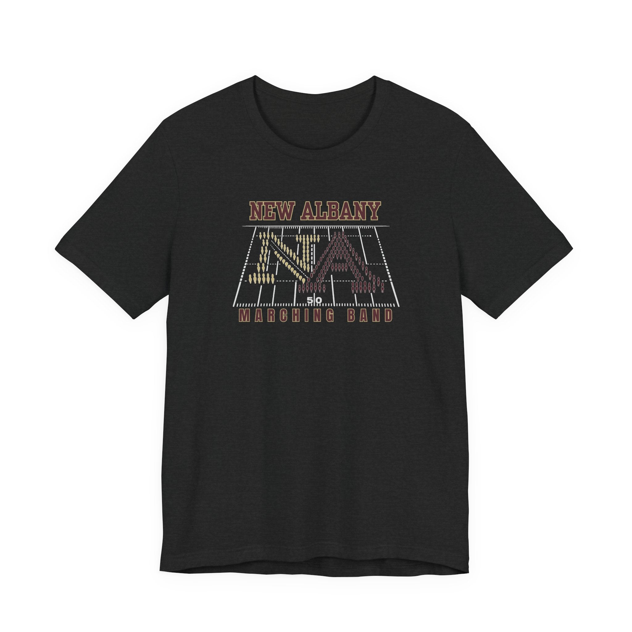 Adult Unisex New Albany Band Field Formation Graphic Short Sleeve Bella + Canvas Soft Tee