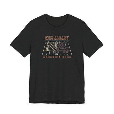 Adult Unisex New Albany Band Field Formation Graphic Short Sleeve Bella + Canvas Soft Tee