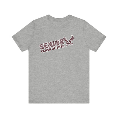 Adult Unisex Class of 2026 Band Eagle Senior Graphic Short Sleeve Soft Tee