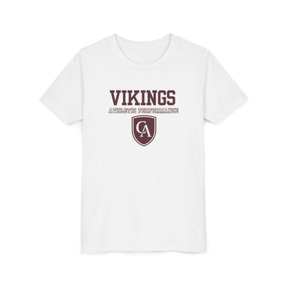 Youth Columbus Academy Vikings Athletic Performance Graphic Short Sleeve Bella + Canvas Soft Tee