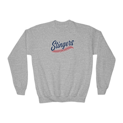 Youth Stingers Softball Stitches Graphic Gildan Heavy Blend Sweatshirt