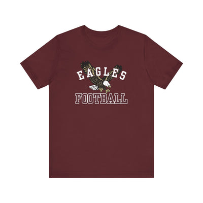 Adult Unisex Flying Football Eagle Graphic Short Sleeve Soft Tee