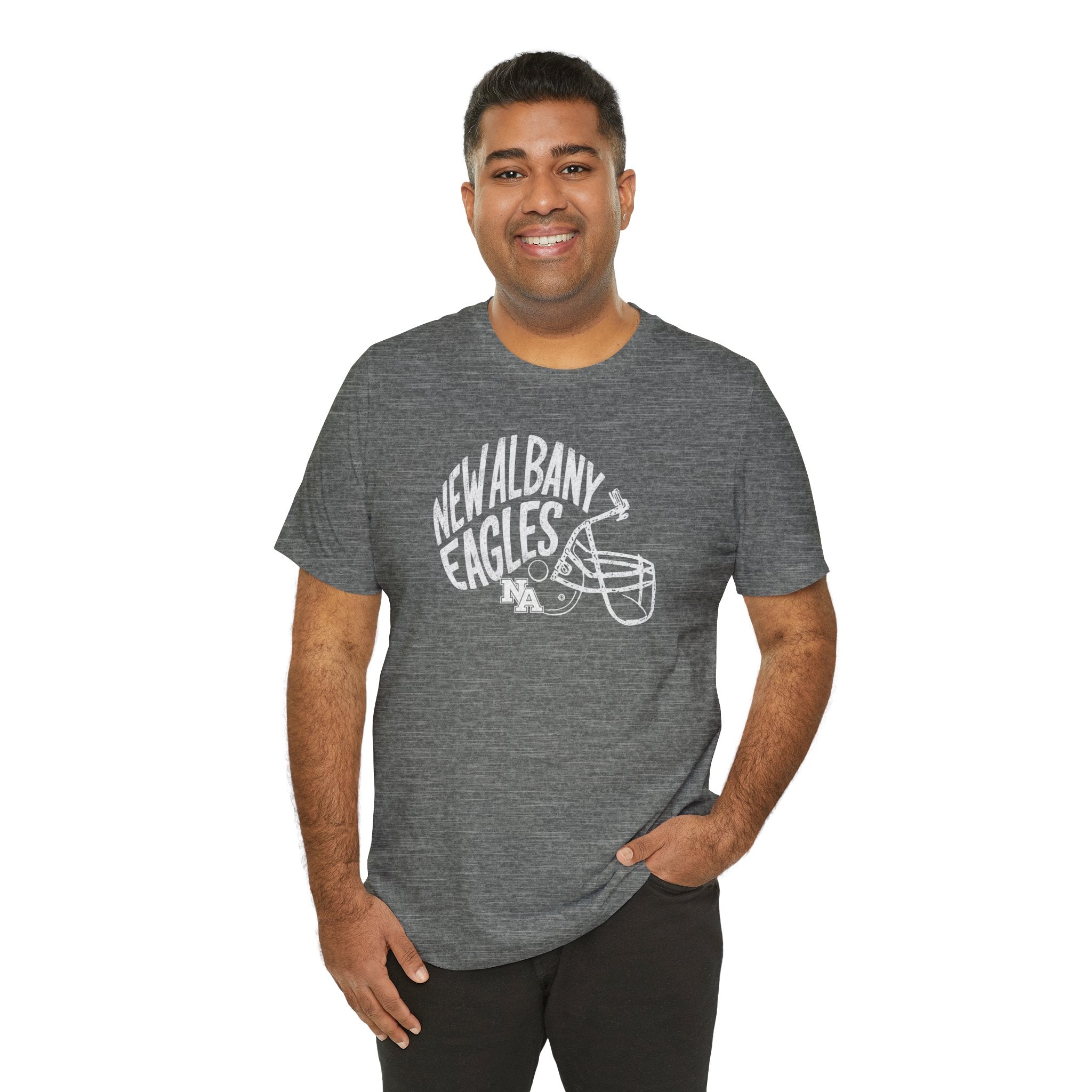 Adult Unisex New Albany Vintage Vibes Football Helmet Graphic Short Sleeve Soft Tee