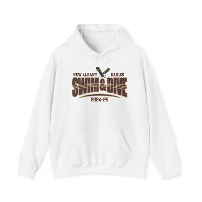 Adult Unisex Swim & Dive Dual Tone Eagles Effect Graphic Hoodie