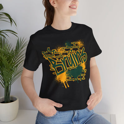 Adult Unisex Bruins Spray Painted Spirit Graphic Short Sleeve Soft Tee