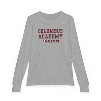 Youth Columbus Academy Football Graphic Bella + Canvas Long Sleeve Soft Tee
