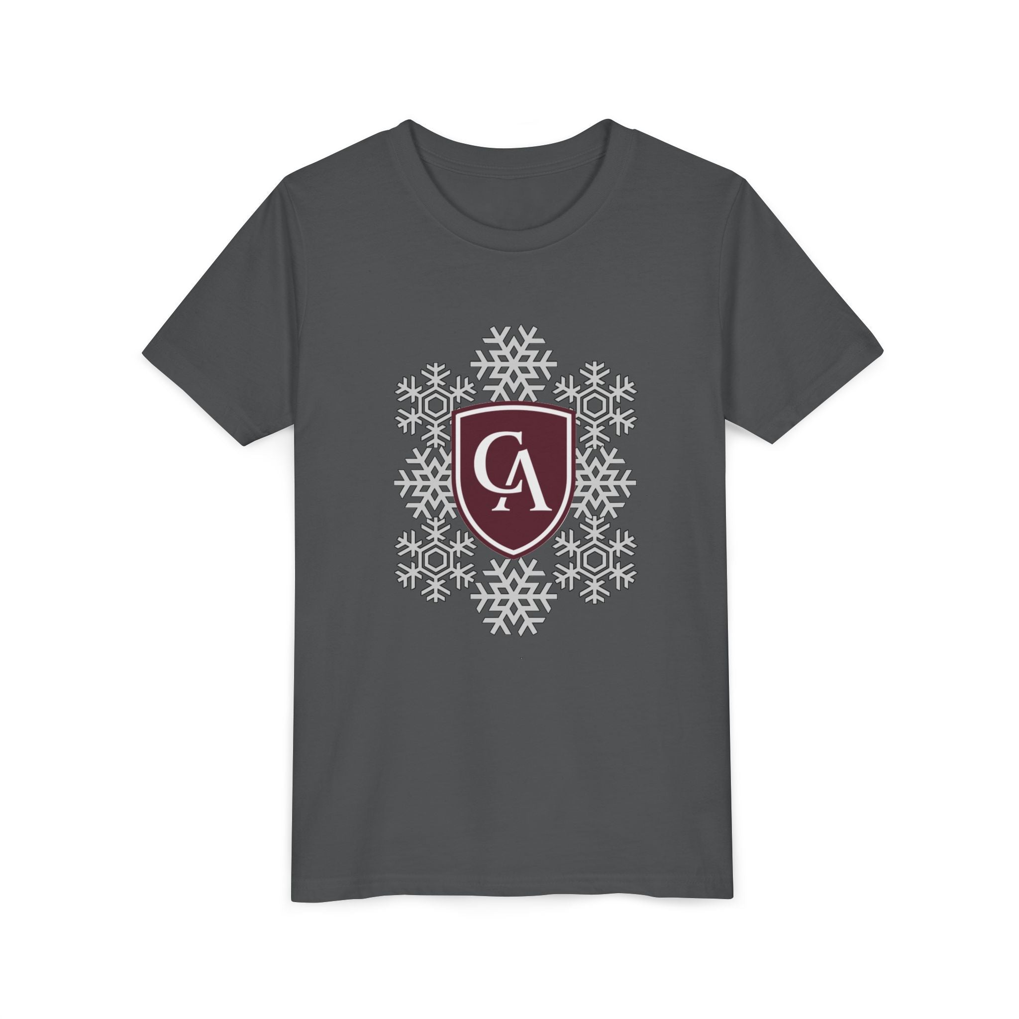 Youth Columbus Academy Spirited Snowflake Graphic Short Sleeve Soft Tee