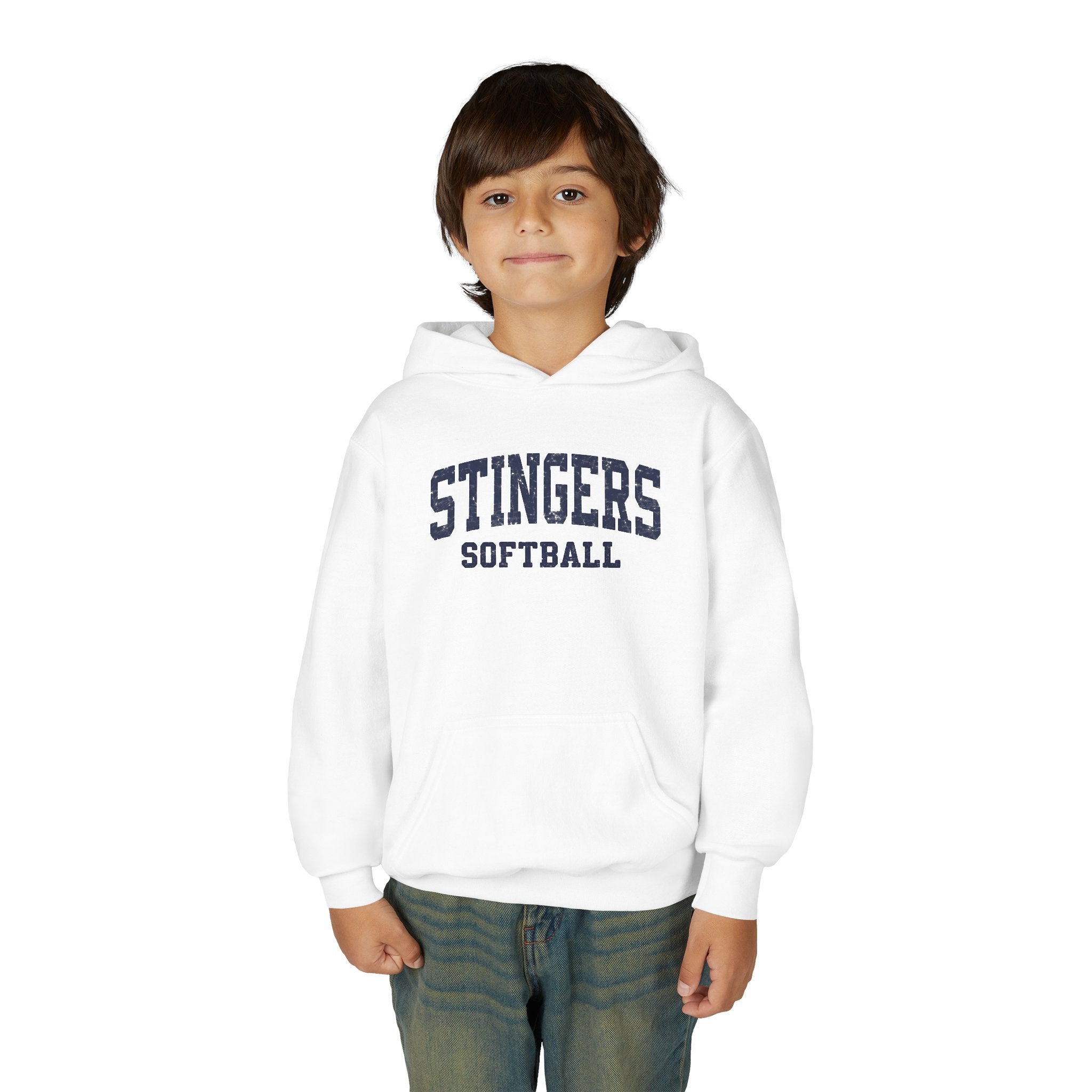 Youth Stingers Softball Vintage Distressed Graphic Hoodie
