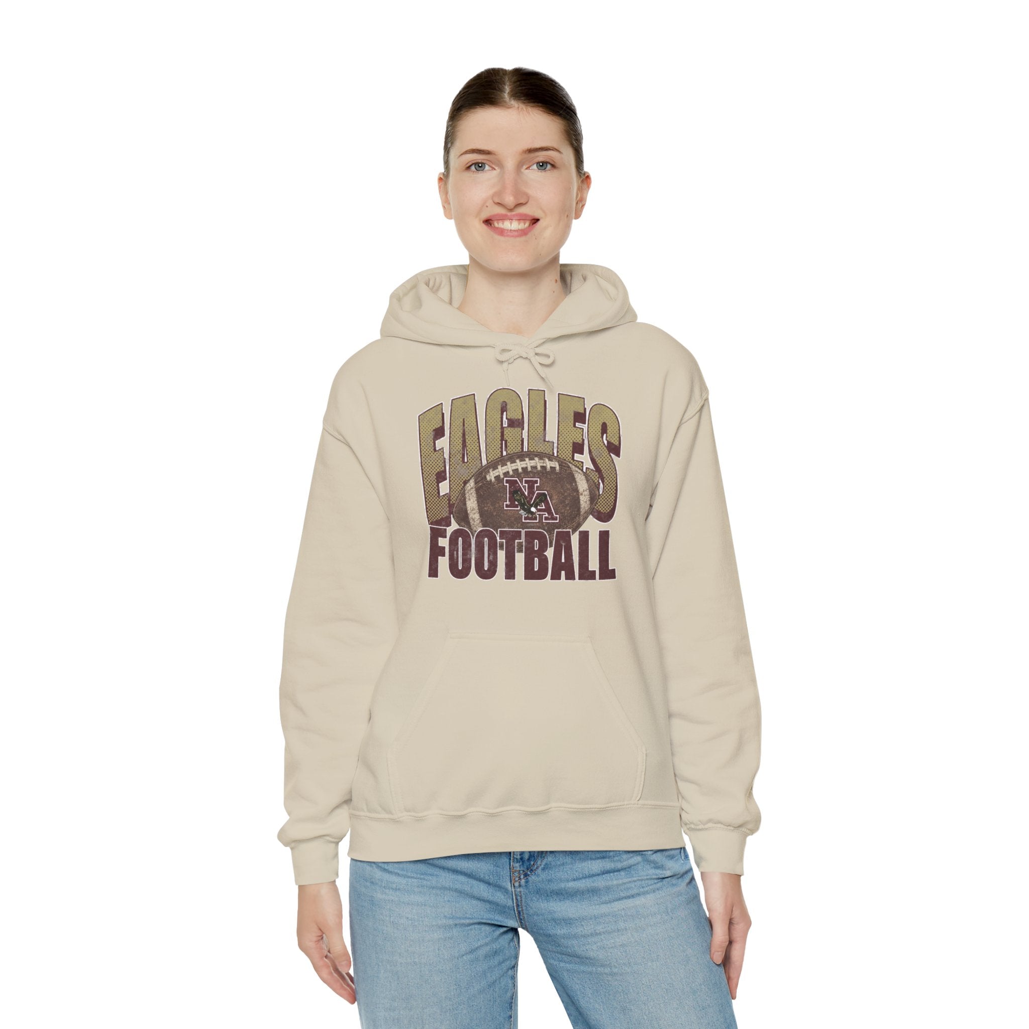 Adult Unisex New Albany First-Down Distressed Football Graphic Hoodie