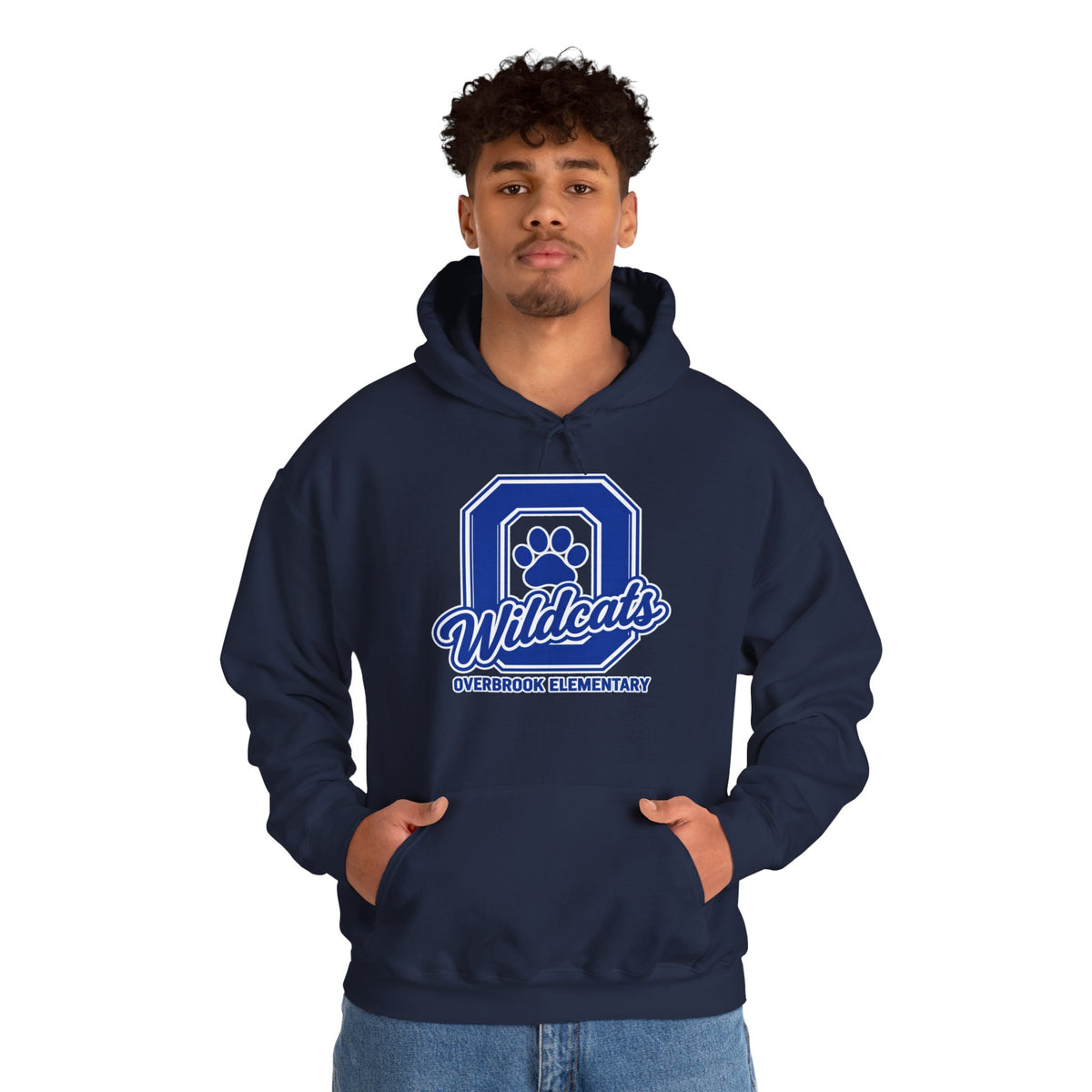 Adult Unisex Overbrook Elementary Wildcats Block Letter Graphic Hoodie
